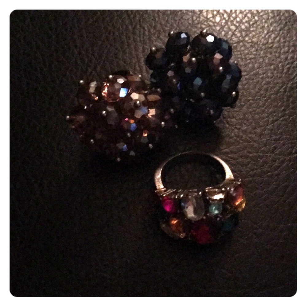 3 Sparkly Vintage cocktail rings